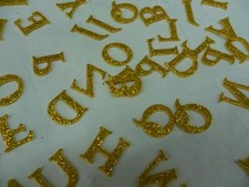 Lettere Alfabeto in gomma eva glitter DORATE 2 cm 130 pezzi 5 per ogni carattere