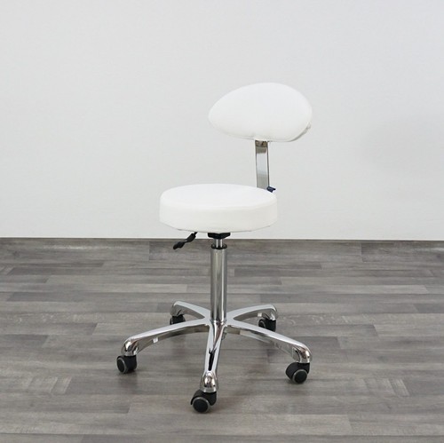 Sgabello bianco con - sgabello, ruote
