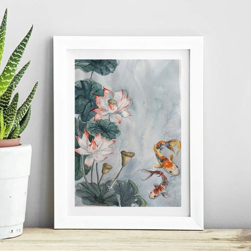 Dipinto acquerello koi fish - acquerello,