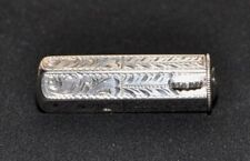 Porta rossetto argento 900 con incisioni esagonale anni 40 Cecoslovacchia