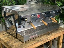 MACCHINA CAFFÈ ESPRESSO LA MARZOCCO LINEA PB 3 GRUPPI MANICI IN LEGNO INOX
