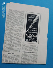 PUBBLICITA'  1941   PENNA AURORA  TORINO VIA BASILICA 9, GRAN CLASSE