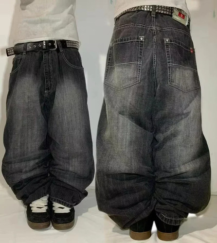 Jeans denim con ricamo a - denim,