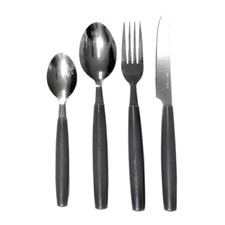 Set 24 posate in acciaio inox servizio da tavola per 6 persone grigio