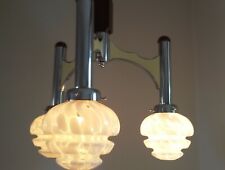  Lampadario lampadario Sciolari in vetro di Murano e cromo italiano anni 70 luce 