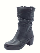 Igi&Co 8660300 Nappa Soft Nero Tronchetti con tacco medio per Donna in pelle