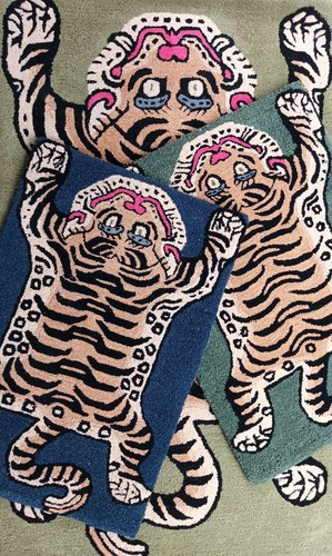 Tappeto tigre tibetano blu