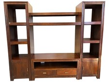 Parete Attrezzata in Legno Sheesham 215x46x180 h cm