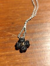 quadrifoglio swarovski nero bianco, collana acciaio
