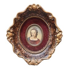 *HH* Cornice Portafoto Miniatura vintage Dipinto Donna Nobildonna Nobile Frame