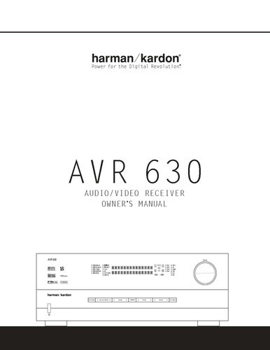 Harman kardon avr 630 - kardon, avr-630