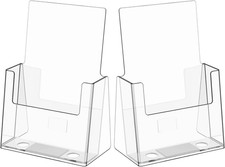 2 Pezzi Espositore A5 Porta Depliant Da Tavolo Porta Da Tavolo in Acrilico Trasp