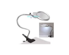 Lente di ingrandimento da tavolo con morsetto clip luce 2 led 2x 5x 15122-1b 