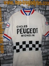 # Vintage Cycling Jersey Wool Maglia Ciclismo Bici Esso Peugeot  '70s Eroica