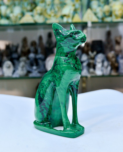 Statua verde gatto bastet - di,