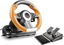 DRIFT OZ Racing Wheel - Volante Da Gioco USB per Pc/Computer, Pedali per Gas E F