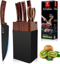Set Coltelli Da Cucina Professionali 7 Pezzi Con Blocco Integrato - Set Di Colte