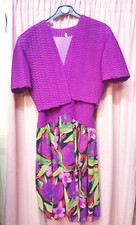 Vestito elegante donna giacchina corta taglia 44 made in Italy cocktail '90 crep