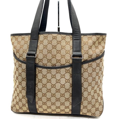 Gucci tote bag tela pelle - gg,
