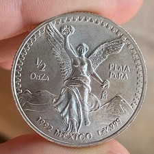 MESSICO 1/2 ONCIA 1992 LIBERTAD MOLTO RARO ARGENTO SILVER PURO 999/1000 UNC