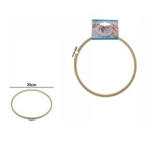 TELAIO PER RICAMO IN LEGNO TONDO CON FIBBIA METALLO ACCESSORI CUCITO 20CM 53549A