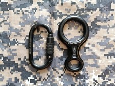 MOSCHETTONE + DISCENSORE ALIENS TACTICAL- moschettone arrampicata - soccorso -