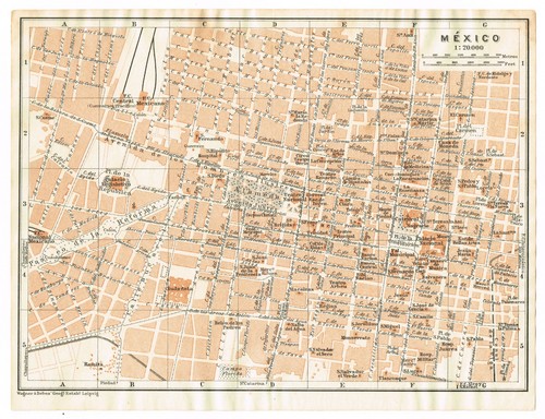 Messico 1909 mappa antica - messico,