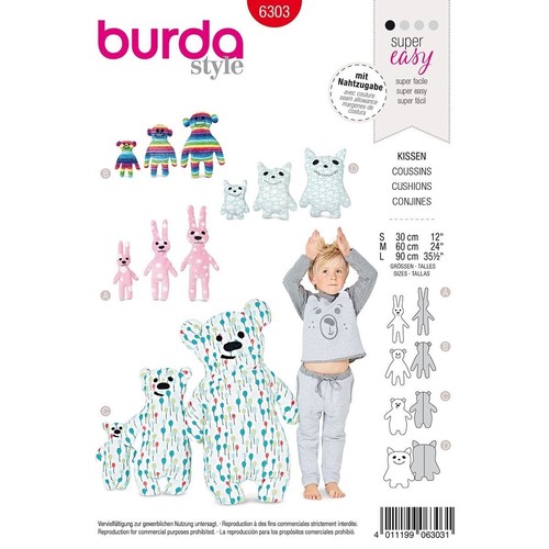 Burda 6303 cuscini animali - burda,