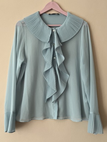 Blusa zara blu trasparente - zara,