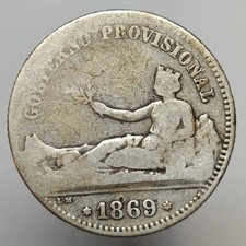 Spagna, 1 peseta 1869 Ag