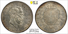 1871-M BN Italy 5 Lire, Victor