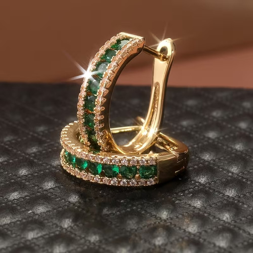 Creoli donna oro verde - creoli,