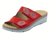 Cinzia Soft IMD30028ST Rosso Pantofole per Donna in pelle con doppia chiusura a