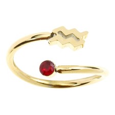  Zodiac regolabile anello aperto scintillante zircone ring gioielli regalo per