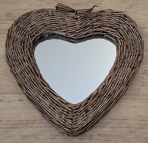 Specchio rustico cuore - , vimini
