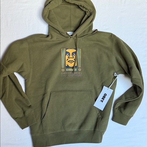 Felpa con cappuccio obey - cappuccio, olive