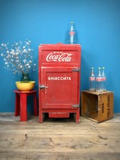 FRIGO COCA COLA GHIACCIAIA IN LEGNO ANNI 60 FRIGORIFERO GHIACCIO MODERNARIATO