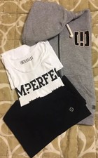 Imperfect Completo Tuta Felpa Grigia Leggings Nero Canotta Bianca Tg. XXL/42