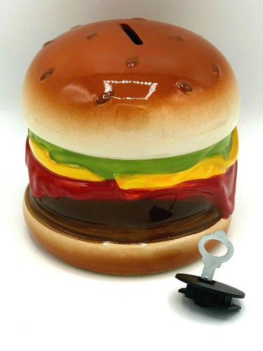 Salvadanaio ceramica hamburger - salvadanaio,