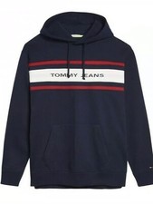 Tommy Original Hoody Sweat Fleece Relaxed-Fit-Pullover-Navy/Red-NEU-Gr-M