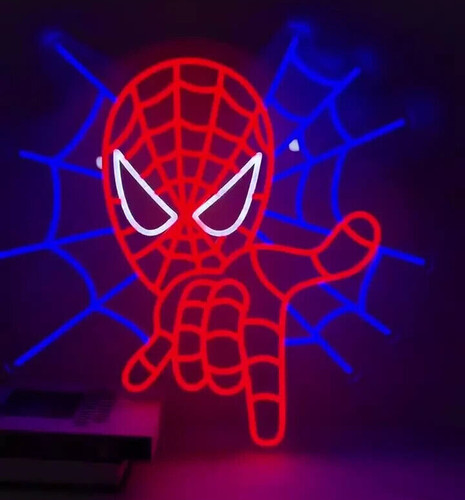 Insegna neon led spiderman - insegna,