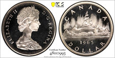 1965 Tipo 1 Canada Gemma PL Argento Dollaro PCGS PL 67 Cam FINO CONOSCIUTO!!