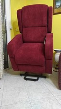 Poltrona reclinabile manuale relax colore rosso in tessuto modello mirella
