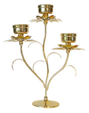 CANDELIERE ALTO 3 FIAMME GOLD CRYSTOCRAFT SWAROVSKI ELEMENTS