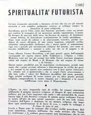1931 SPIRITUALITÀ FUTURISTA FILLIA MANIFESTO FUTURISMO