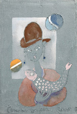 Tonino GUERRA: affresco su tela,arte contemporanea,poesia,Romagna,Fellini,figure