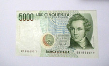  Banconota da 5000 lire,Repubblica Italiana.            Tgs ,francobolli
