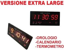 Orologio XL led luminoso da parete con data ora temperatura Sveglia LCD rosso