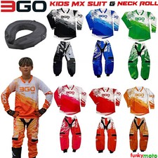 TUTA PANTALONE MAGLIA MOTOCROSS BAMBINI JUNIOR QUAD KART DIRT BIKE MTB CUB MX COLLO ROTOLO