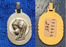 MEDAGLIA VERGINE BAMBINA ORO